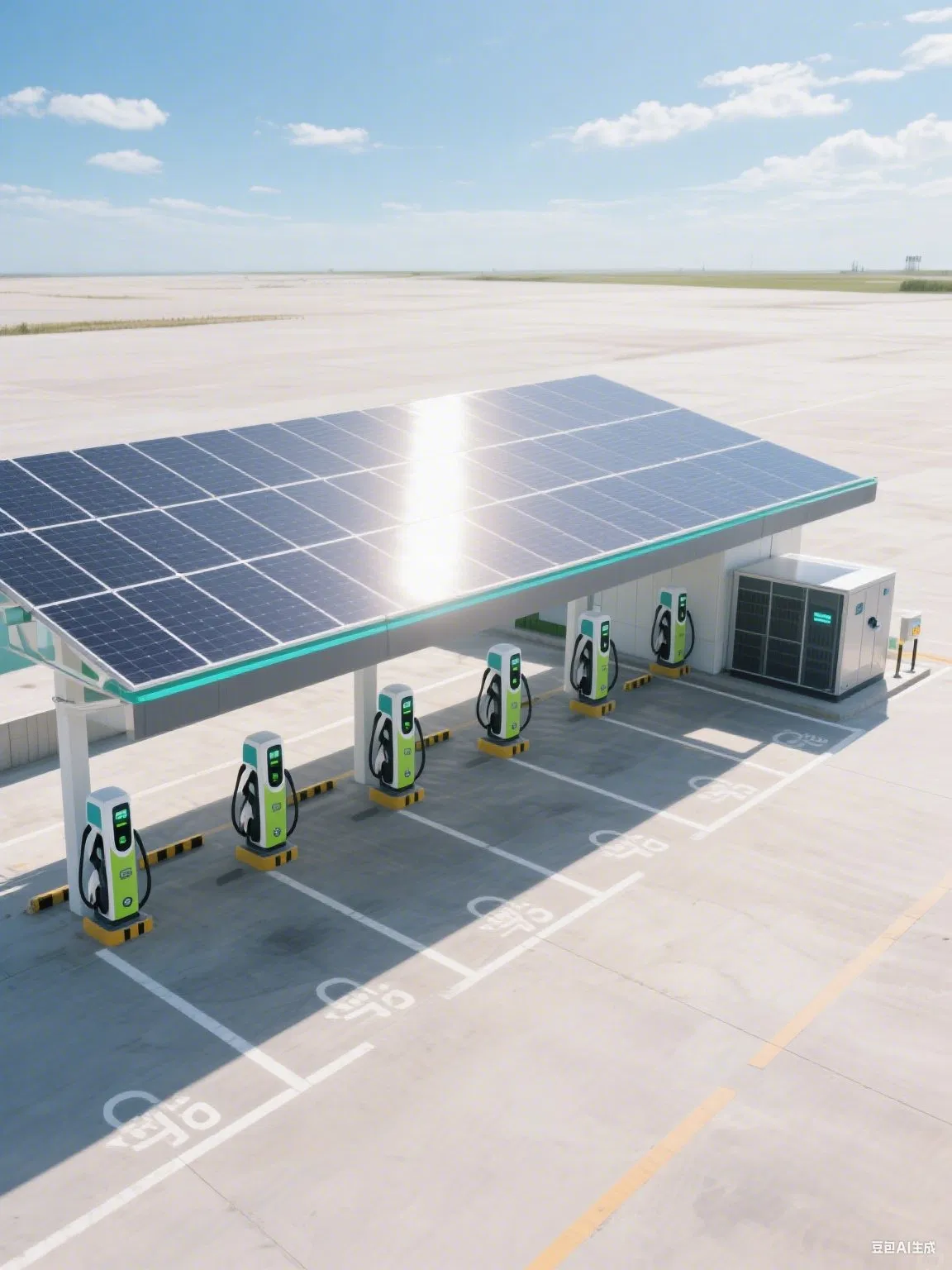 All - in - One Solution 6 - Bay Solar Storage EV Charging Station