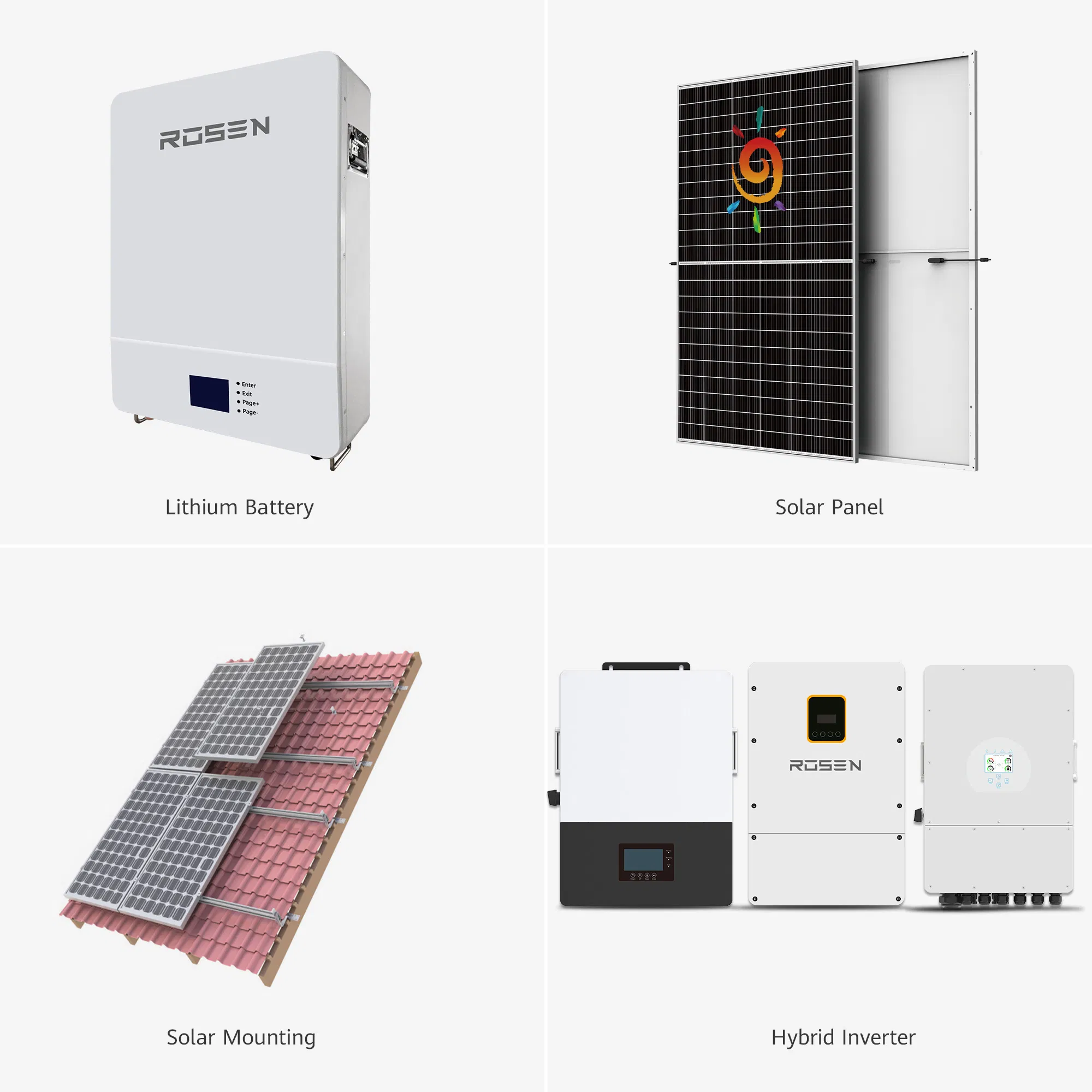 Residential Home Solar System 10kw 15kw 20kw 25kw Hybrid Inverter System