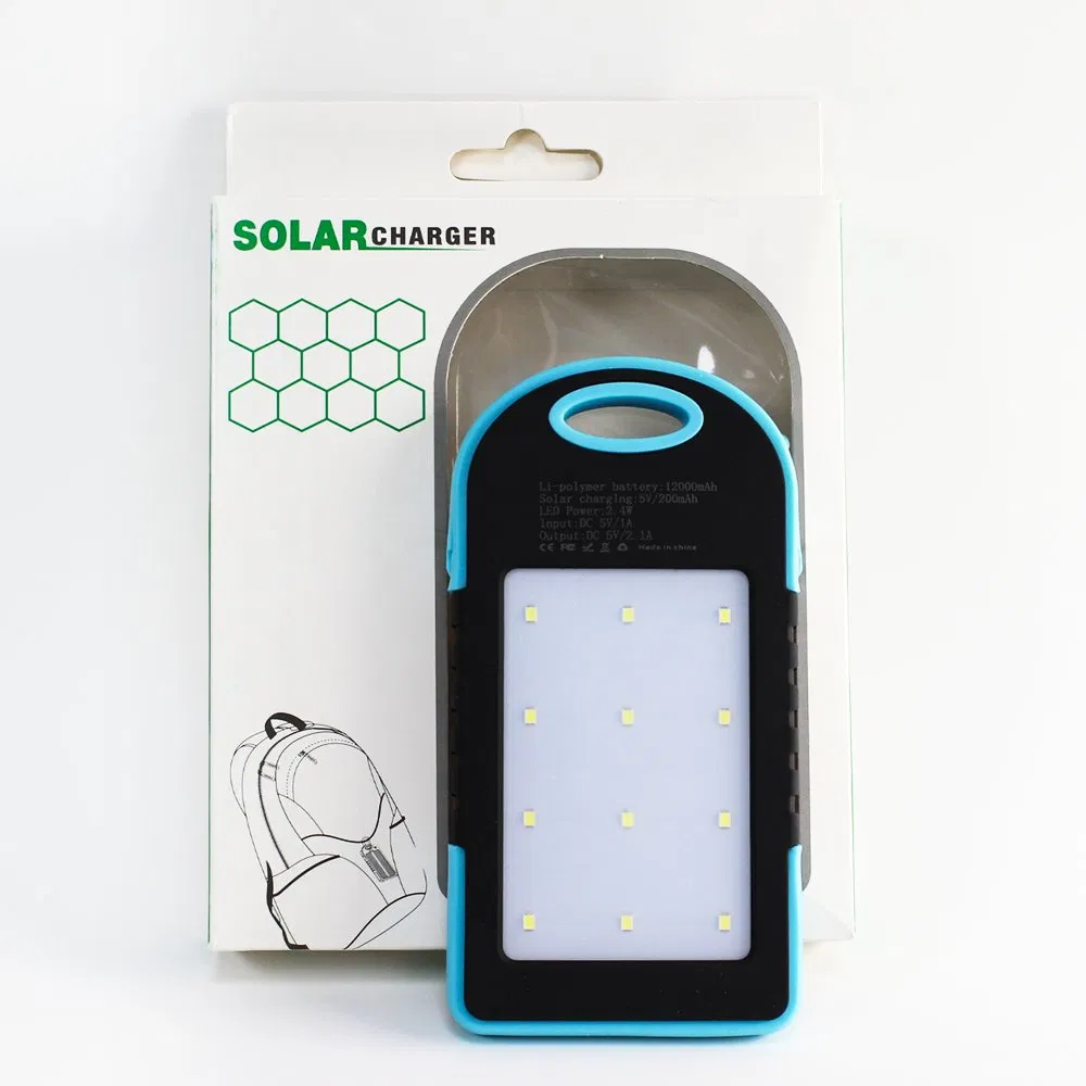 Solar Power Bank 12000mAh Portable Outdoor Cell Phone Battery Charger