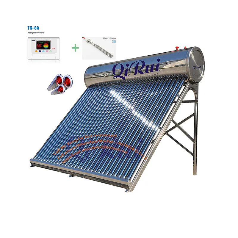 Wholesale 50L- 500L All Stainless Steel Solar Hot Water Heating System Price High Efficiency Low Pressure Direct Vacuum Tube Solar Geyser Water Heater for Home
