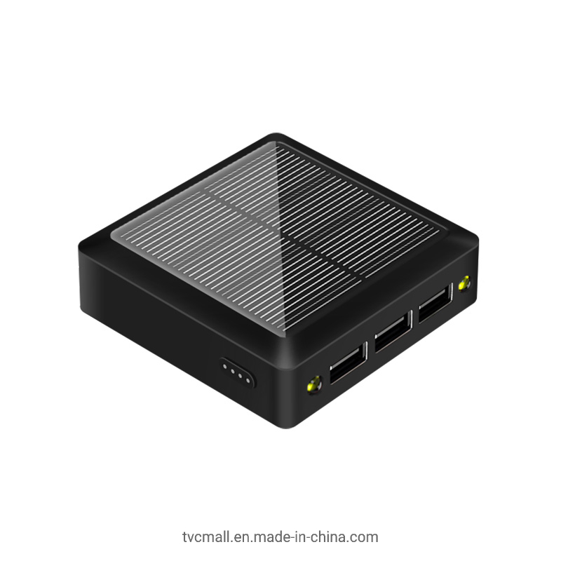 10000mAh 3 USB Output Mini Portable Solar Charger Board Power Bank with Type-C + Micro USB Input LED Flashlight
