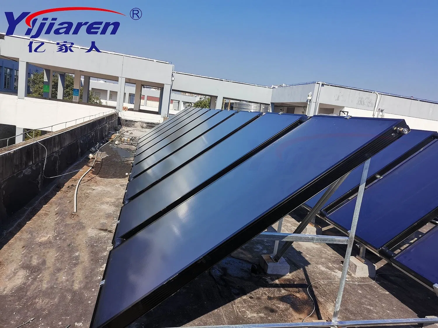 Split Blue Titanium Flat Plate Solar Collector Solar Water Heater with Pressurized Stainless Steel Water Tank