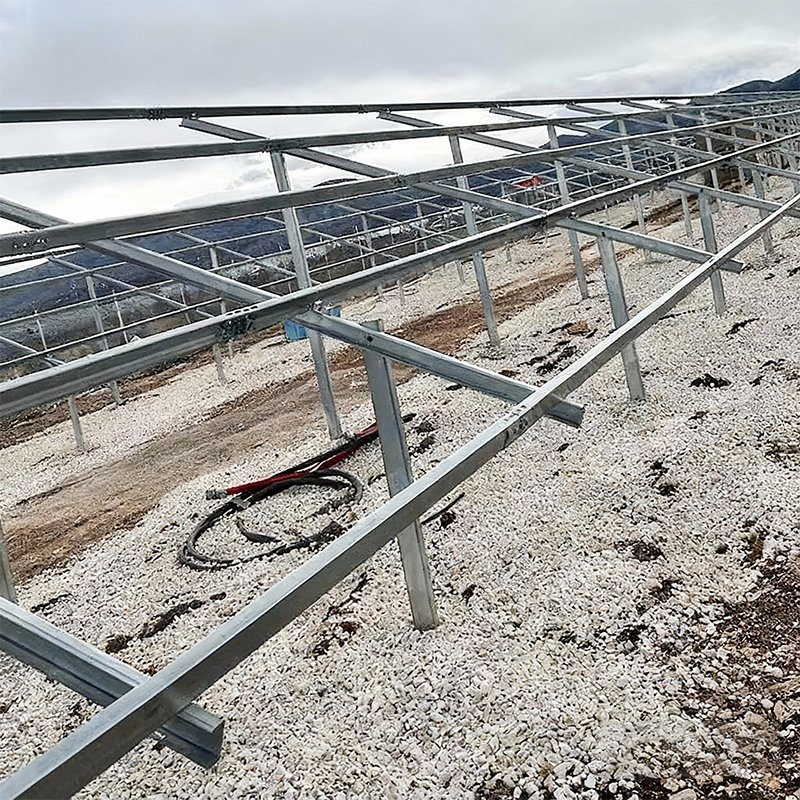 Dual Pile Aluminum Ground Mount Solar Panel Support System