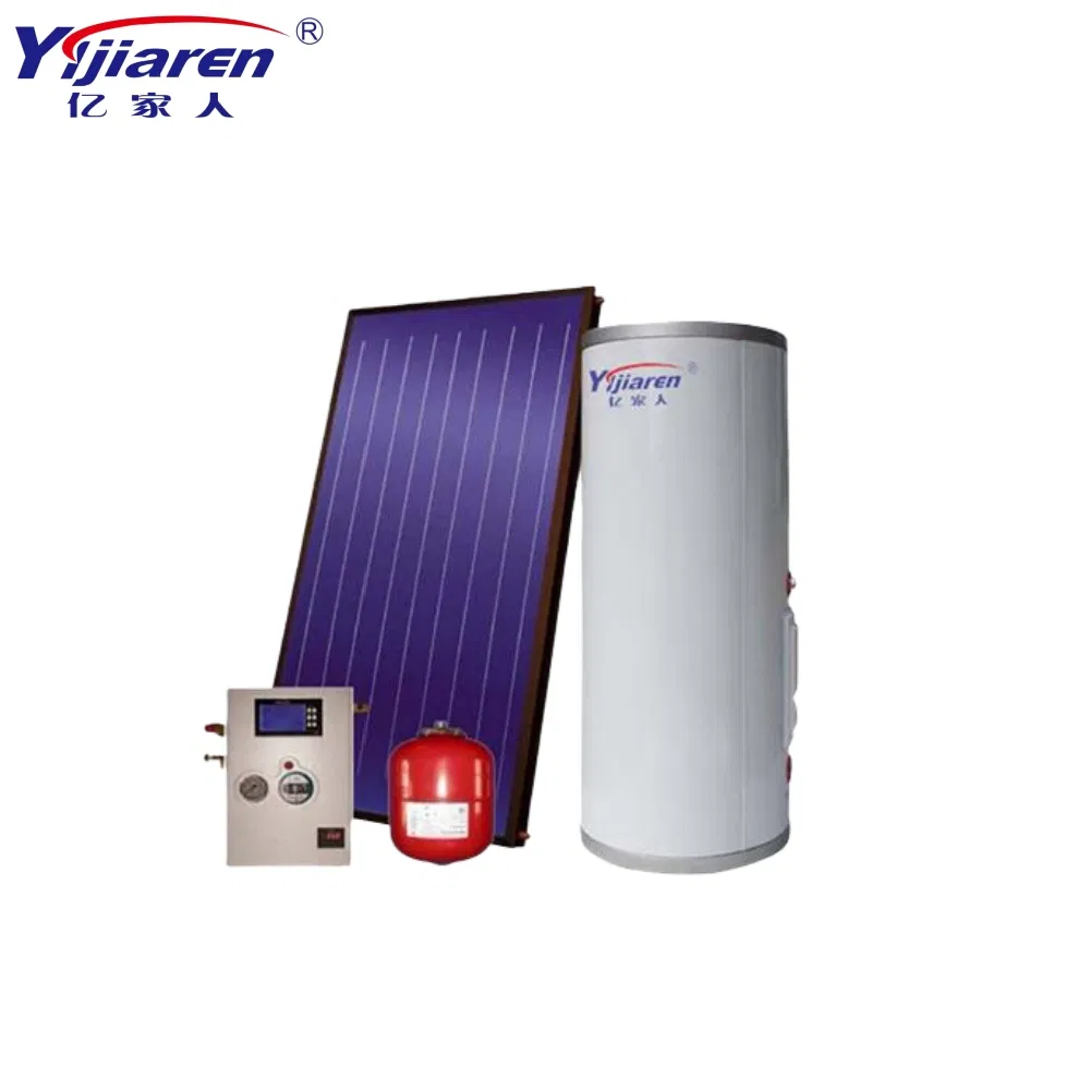 Split Blue Titanium Flat Plate Solar Collector Solar Water Heater with Pressurized Stainless Steel Water Tank