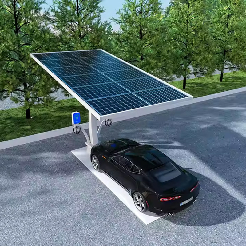Personal Home Solar Carport Charging Station Solar Mounting System with EV Charging Capability for Electric Cars