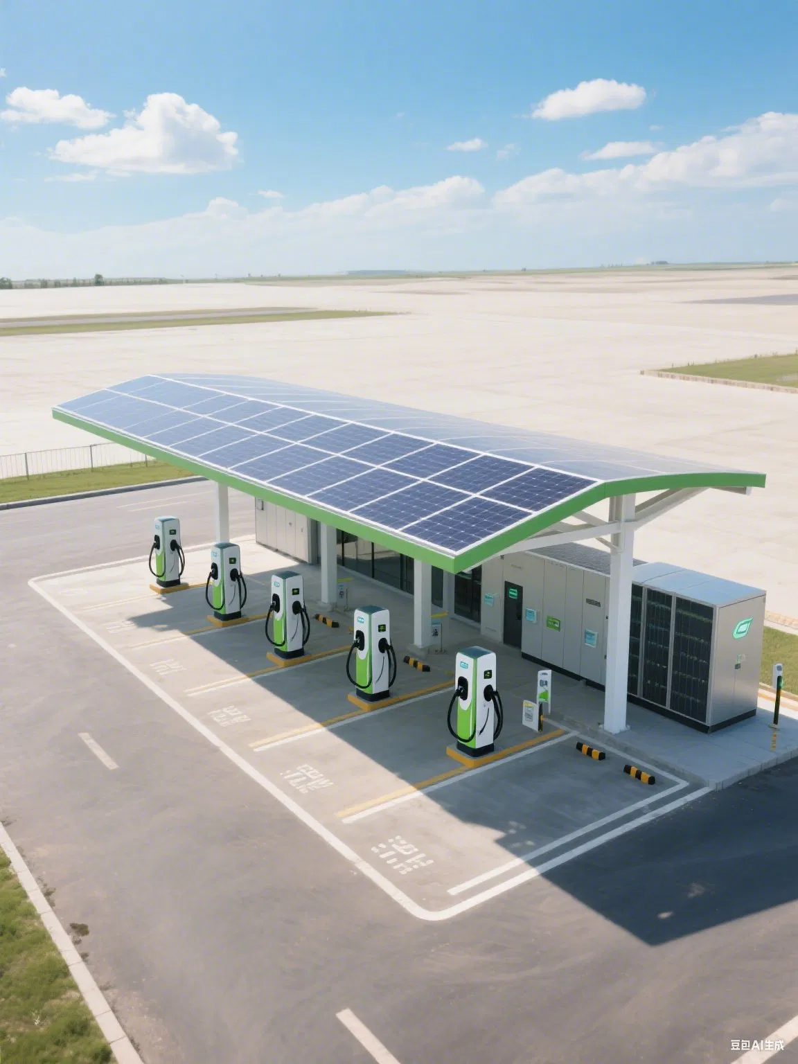 All - in - One Solution 6 - Bay Solar Storage EV Charging Station