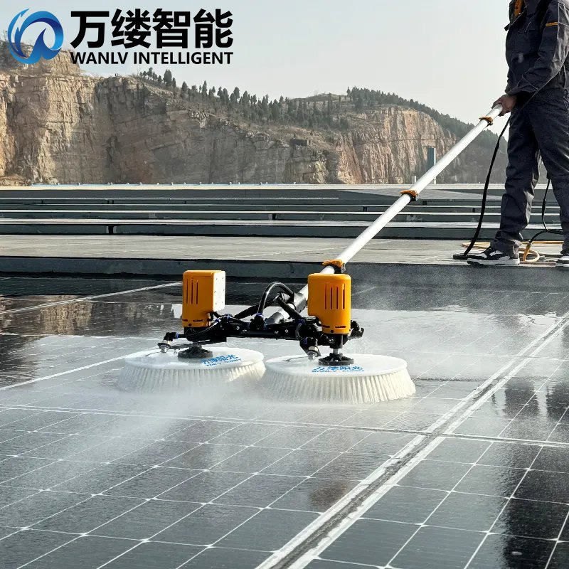 OEM Solar Panel Cleaner Photovoltaic Cleaning Machine Double-Disc Rotating Cleaning Brush