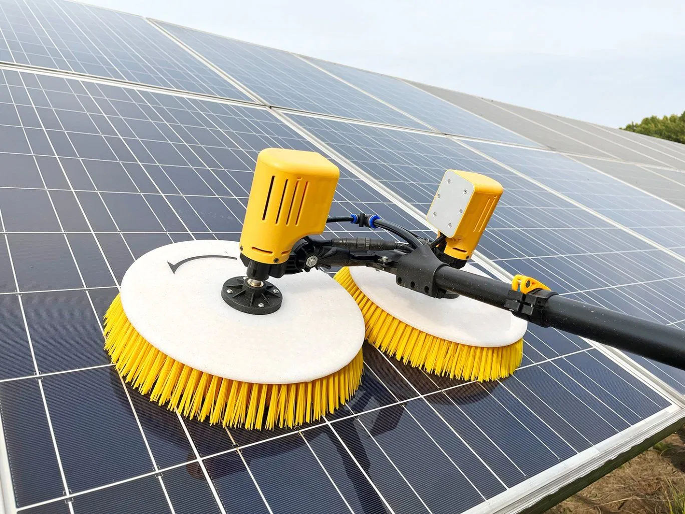 Double Head Industrial Solar Cell Panels Brush Solar Panel Cleaning Rotating Brush