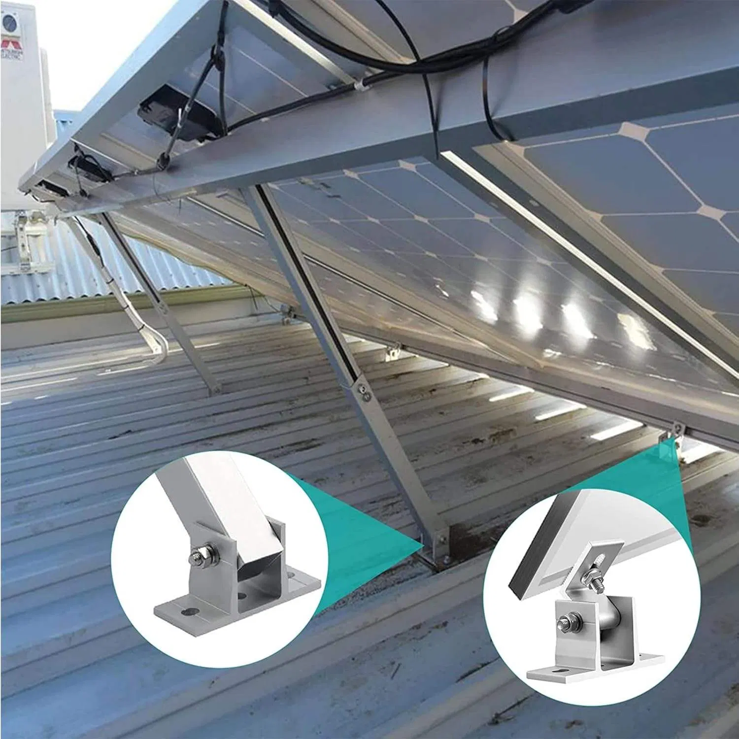 Flat Roof Mounting System Solar Panel Wall Mount Support Structures Bracket Adjustable Solar Panel System