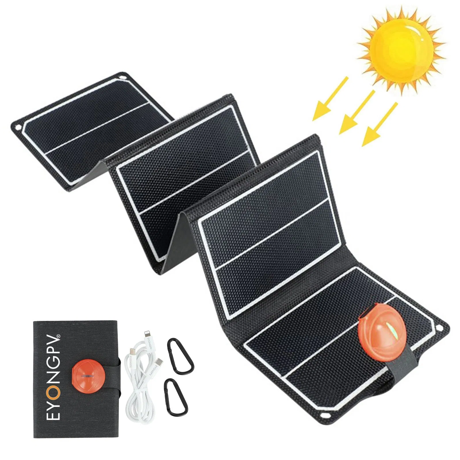 14W High-Efficiency Waterproof Outdoor Emergency Power Foldable Portable Solar Panel Charger