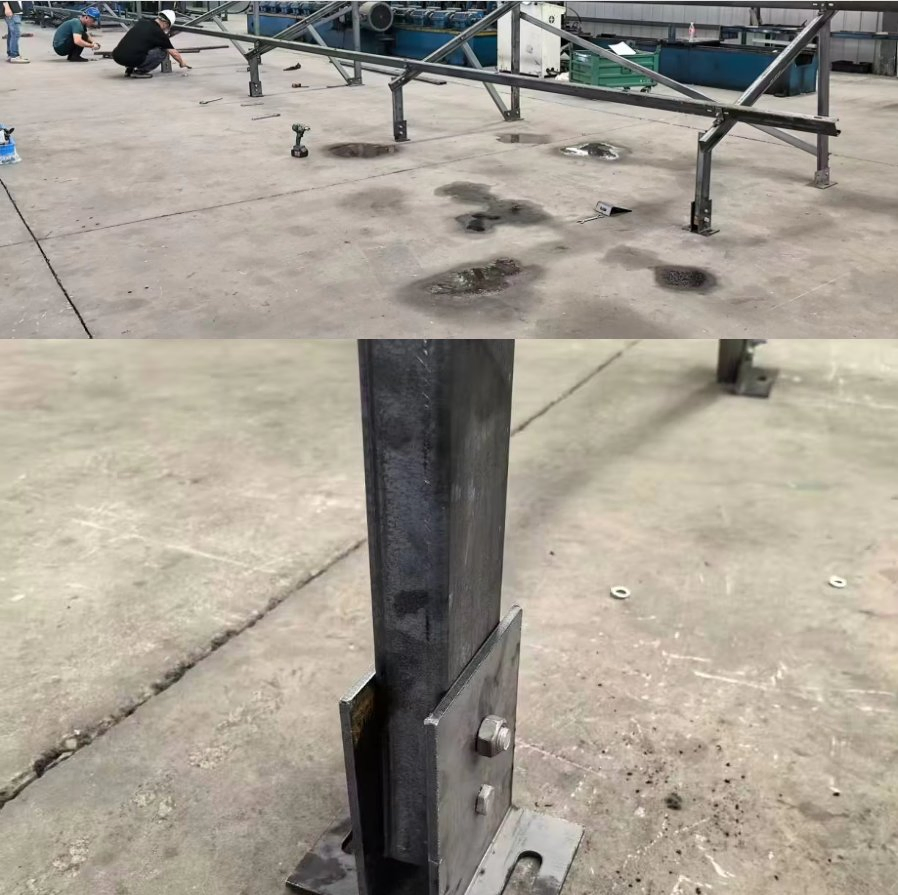 Solar Panel Mounting System Aluminum Alloy Easy Installation Commercial Rooftop High Wind Load