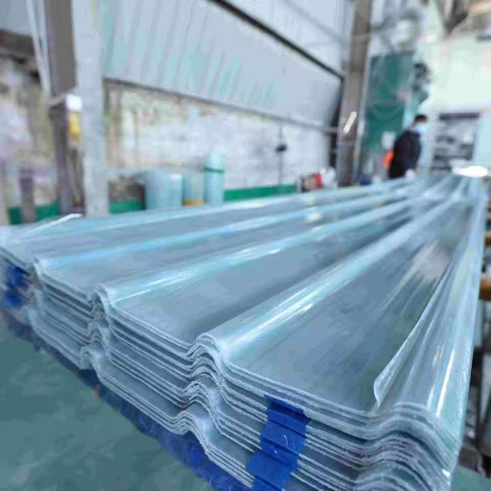 Wholesale Soundproof FRP Fiberglass Roof Sheet UPVC/PVC Corrugated Sheet Plastic Solar Panel Glass Fiber Roofing Tile for Construction Building