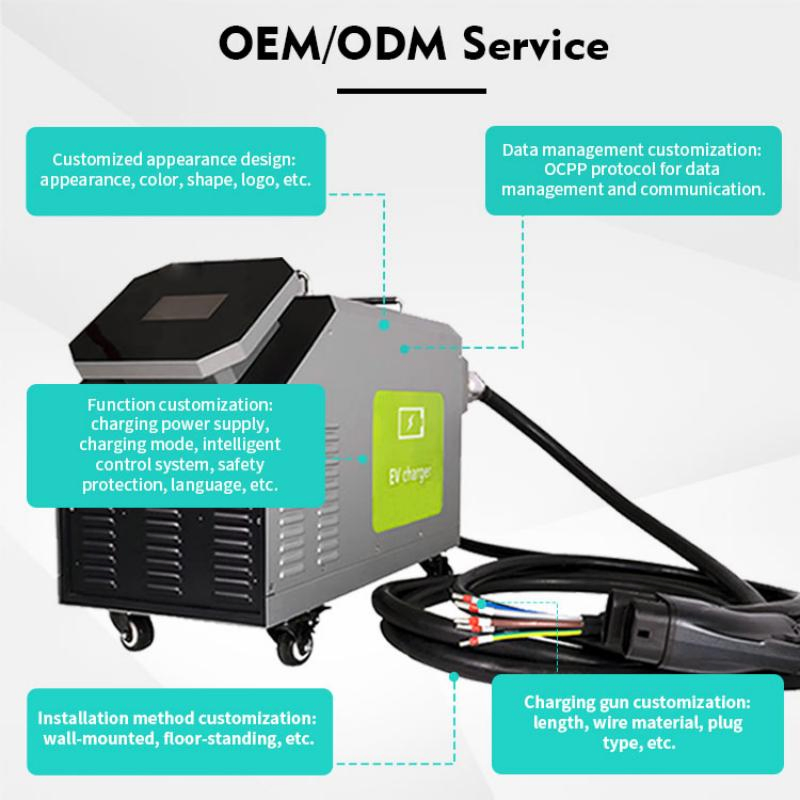 Fast Mobile DC Solar IP54 Chademo Electric Portable EV Cars Charging Stations