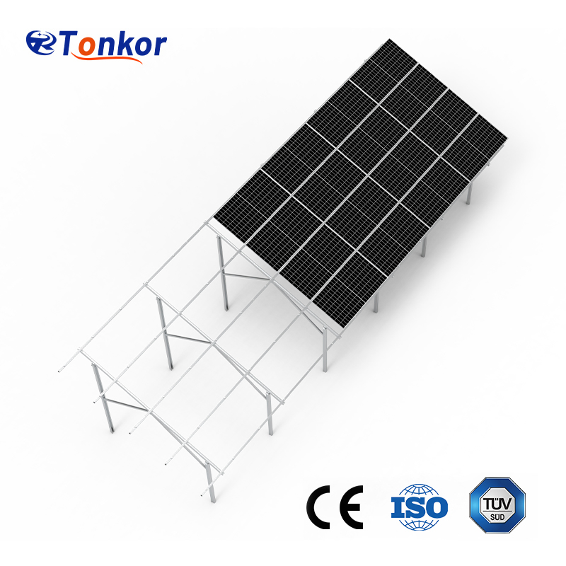 Dual Pile Aluminum Ground Mount Solar Panel Support System