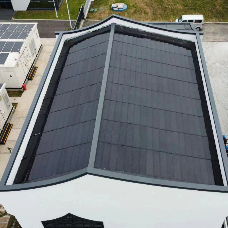 BIPV Solar Roof Tile 100W 110W 130W 140W N-Type Hjt Silicon Double Glasses Solar PV Tiles for Villa Roof Building