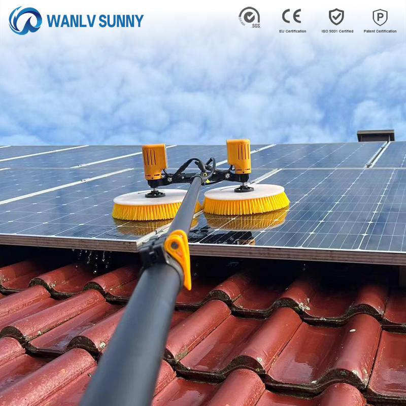 Cordless High-Pressure Solar-Panel-Cleaning-Machine Solar Cleaning Brush Cleaning Euqipment with Telescopic Pole
