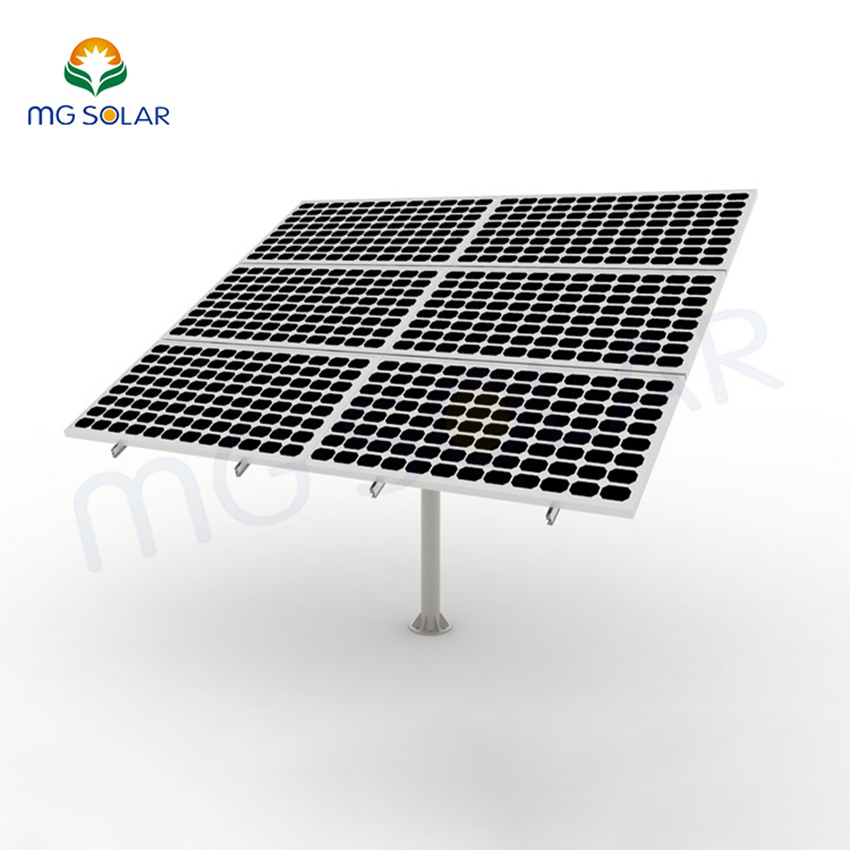 Single Pole Solar Panel Ground Pile Module Structure Mounting System