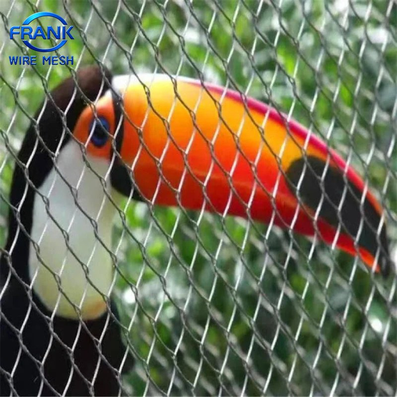 China Hot Sale Factory Price Flexible 304/316 Hand Woven Stainless Steel Knotted Wire Rope Cable Mesh for Zoo Security Fence Aviary Protective Net
