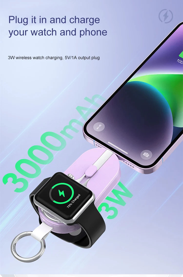 Portable Small Solar Cell Phone Charger, Fast Charging Power Bank Key Chain