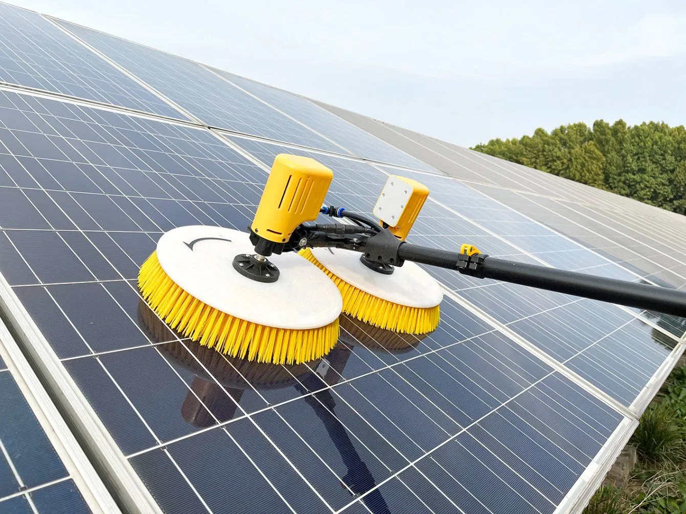 Double Head Industrial Solar Cell Panels Brush Solar Panel Cleaning Rotating Brush