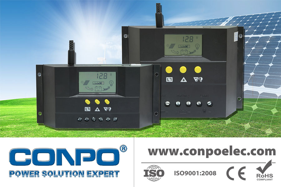 10A~100A, 12V/24V Auto., USB, LCD, PWM Solar Charger Controller