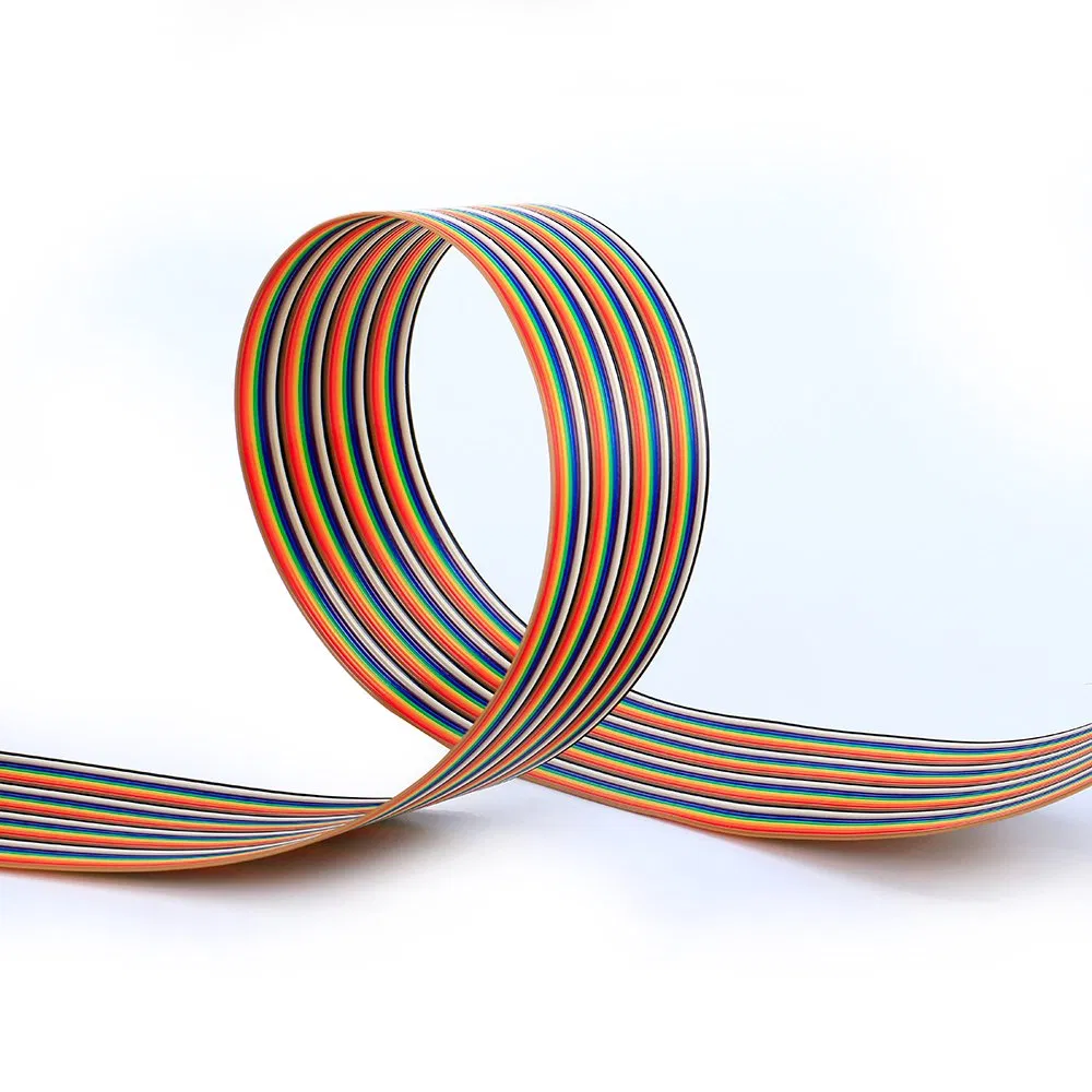 AWG28 (7*0.127mm) Rainbow Color Ribbon Flat Cable Flexible Flat Cable