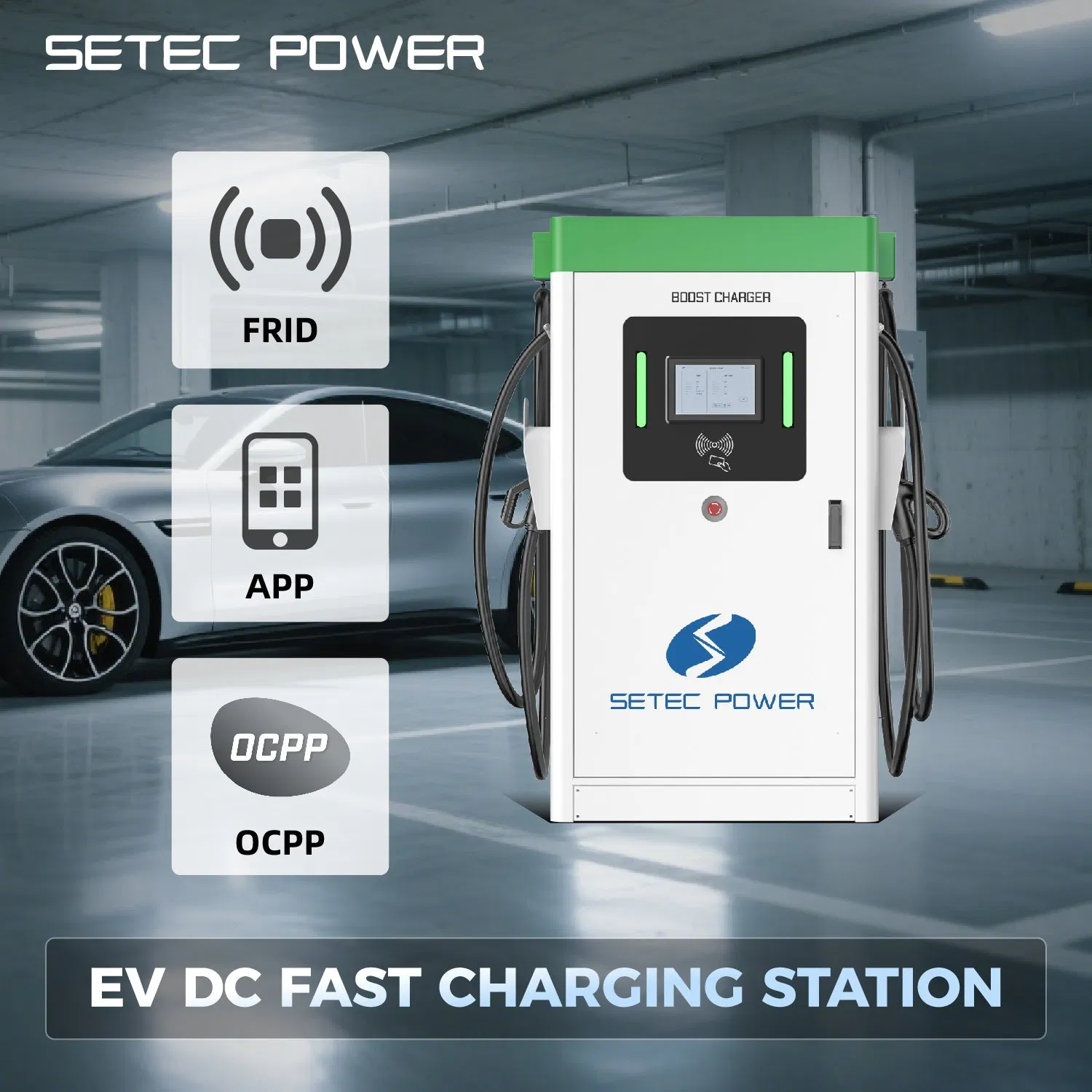 SETEC POWER Integrated Dual Adapters Photovoltaic Solar Energy Storage DC EV Electric Car Charging Station