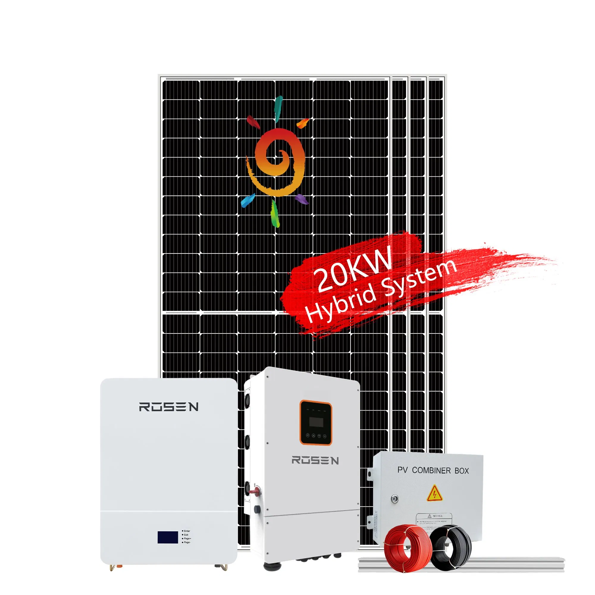 Home Solar Power System 20kw Solar Roof Mounting System 20kw Hybrid Solar Panel System