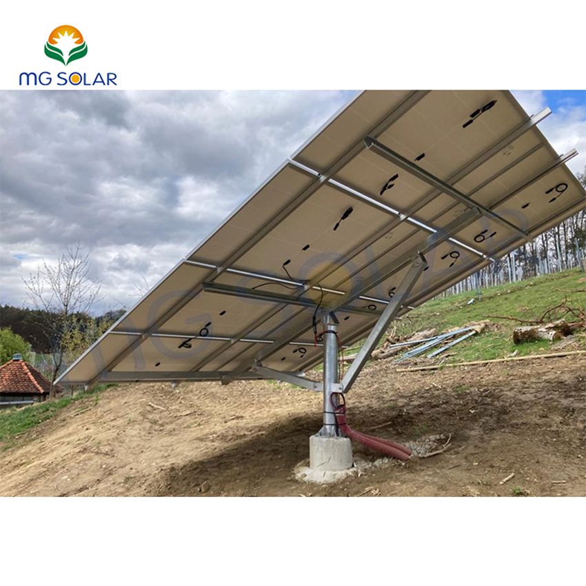 Single Pole Solar Panel Ground Pile Module Structure Mounting System
