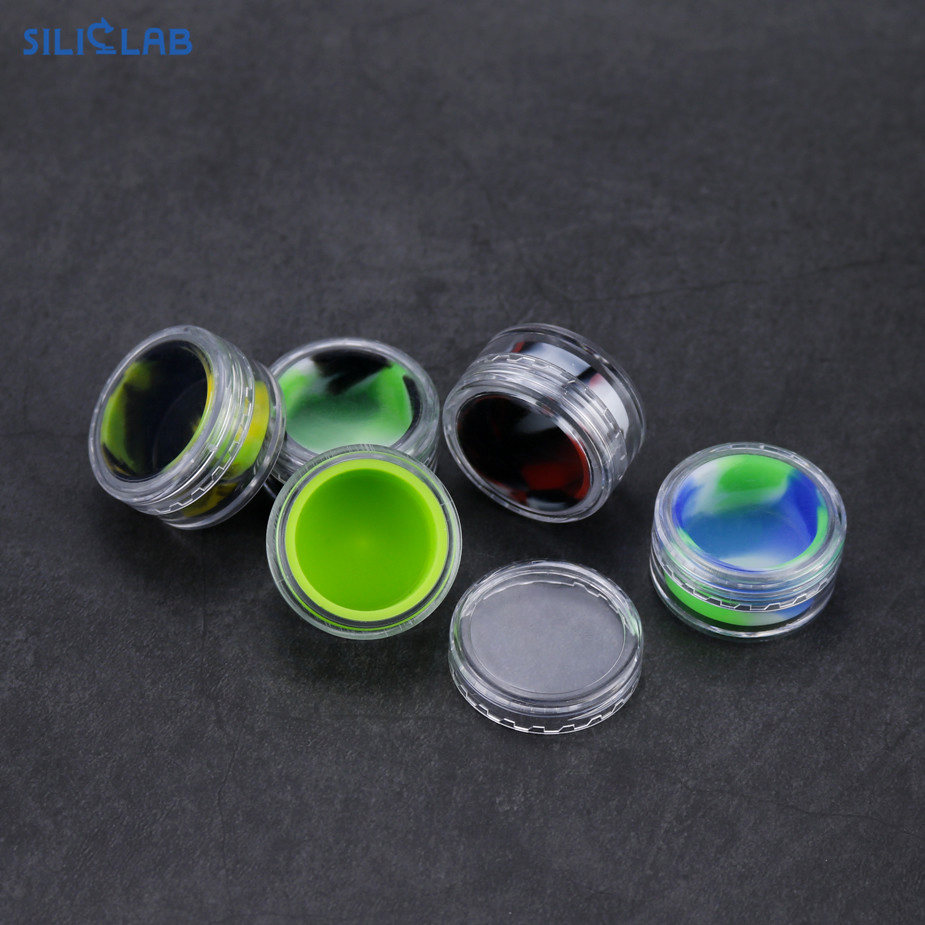5ml Colorful Plastic Small Box and Mini Case, Shell Silicone Inserted Dabs Containers, Wax Container