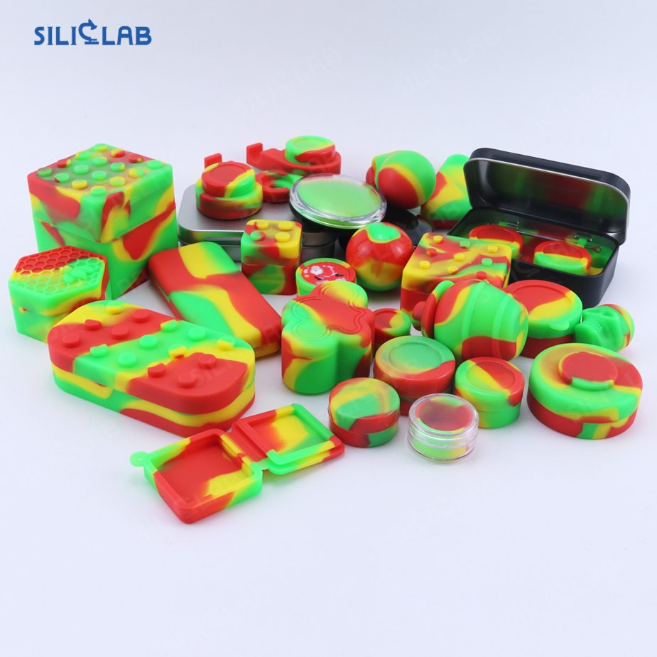 Custom 2ml 3ml 5ml Transparent Round Storage Container Silicone Lid Concentrate Oil Wax Small Honey Jar