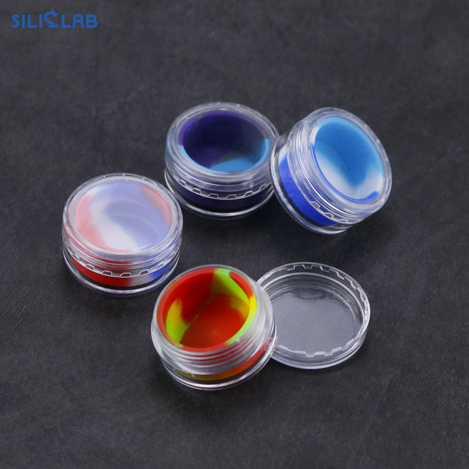 5ml Colorful Plastic Small Box and Mini Case, Shell Silicone Inserted Dabs Containers, Wax Container