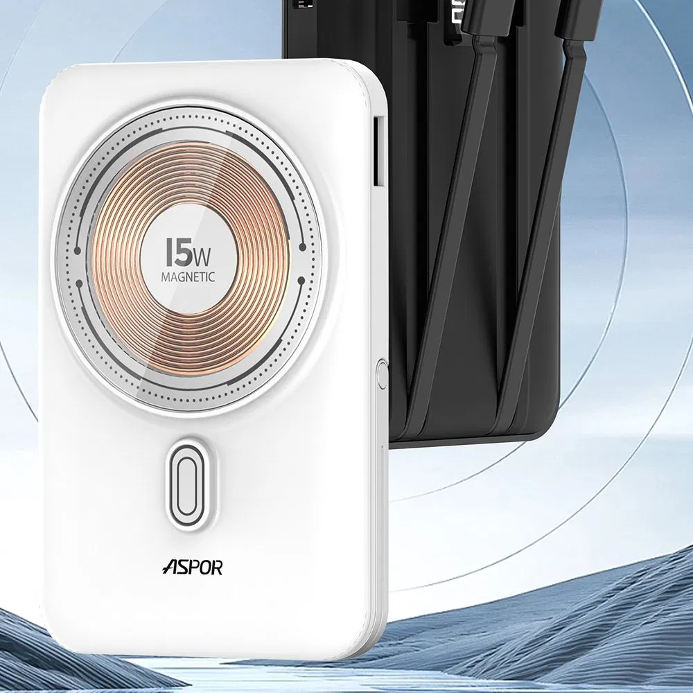 Aspor A327 Hot-Sell 10000mAh Power Bank External Battery Bank Wireless Portable Charger Powerbank Orignal Factory Large Discounts