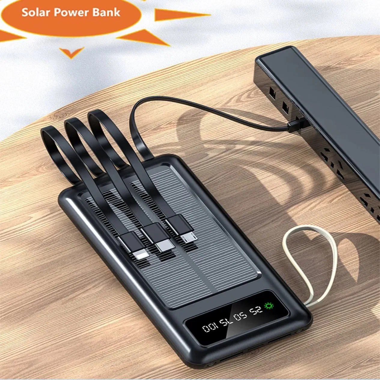 20000mAh Portable Charger for Android Smartphones, 4 USB Ports, High-Speed Panel, External Battery Pack, Solar Power Bank