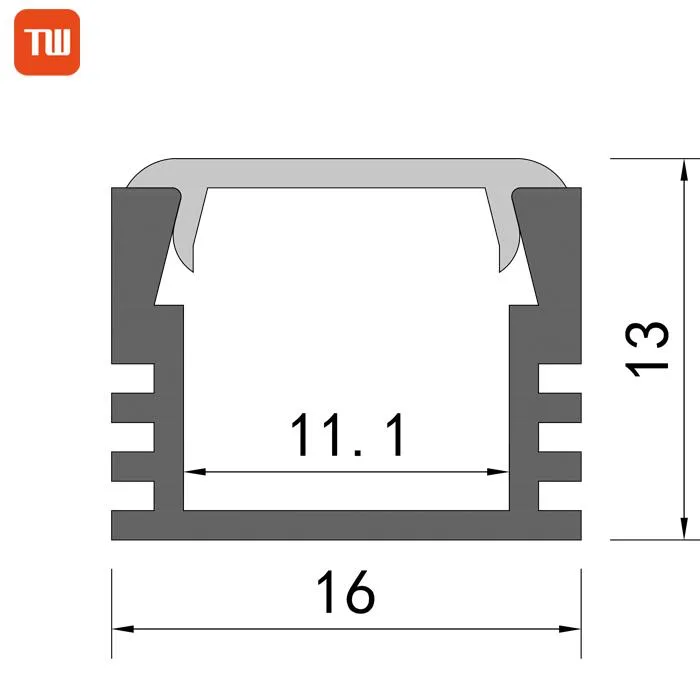 16X12mm بيع شائع ملف الألمنيوم على شكل U