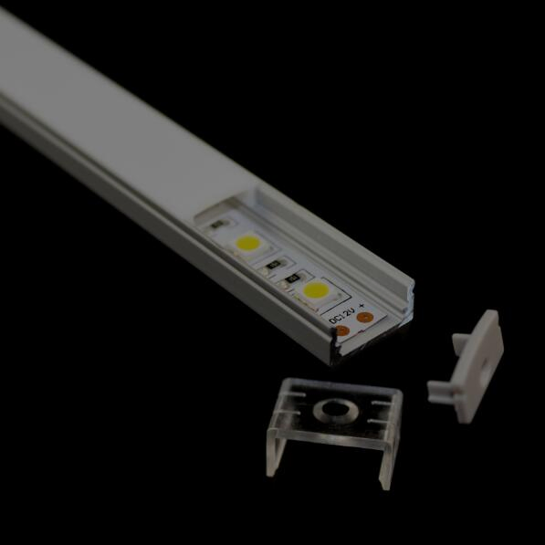 Alp003 غلاف PMMA/PC LED الألمنيوم المدمج لـ 3528SMD 120LED/M شريط LED المرن مع تركيب مدمج