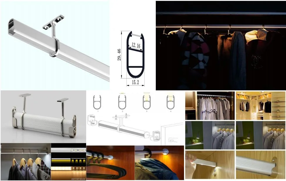 إعلان تزيين خزانة تركيب DIY سقف مدمج مثبت على السطح جدار أرضي شريط ألومنيوم رفيع DC24V DC12V ضوء شريط LED