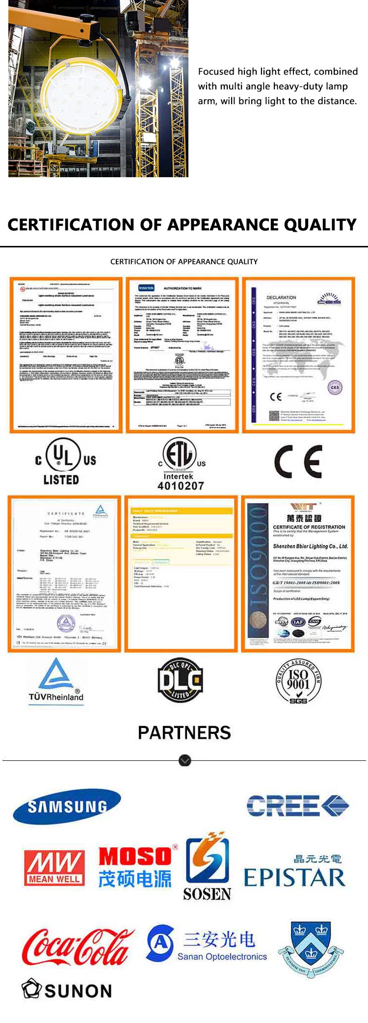 ذراع تأرجح جديد 30W 50W معدات رصيف التحميل إضاءة رصيف التحميل LED لإضاءة الحاويات