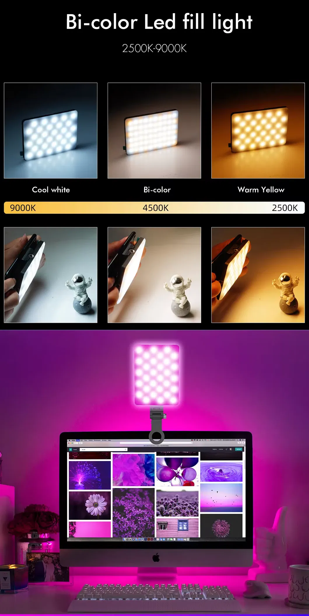 إضاءة LED محمولة لتصوير الفوتوغرافيا