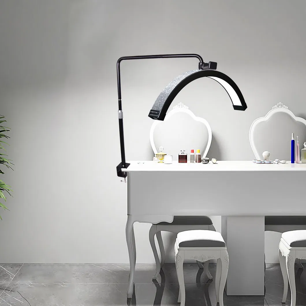 مصباح مكتب للأظافر LED على شكل نصف قمر لمناكير الأظافر والتاتو