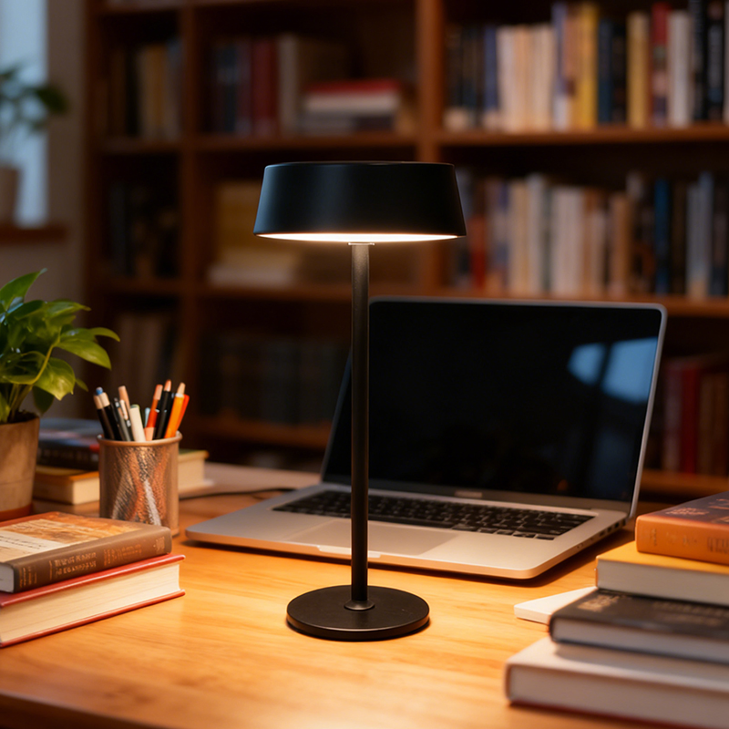 مصباح طاولة LED قابل لإعادة الشحن بدون سلك مع تحكم باللمس - ضوء مكتبي قابل للتعتيم بتصميم بسيط للاستخدام في المنزل، المكتب، غرفة النوم وغرفة المعيشة