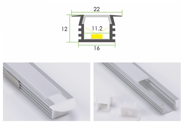 تركيب شريط LED 2 متر مع غطاء