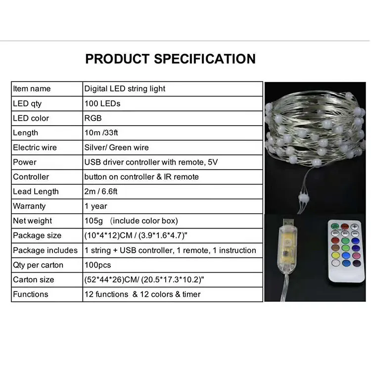 مصباح سلكي مزود ببطارية زر مصباح LED ملون لتزيين الأضواء