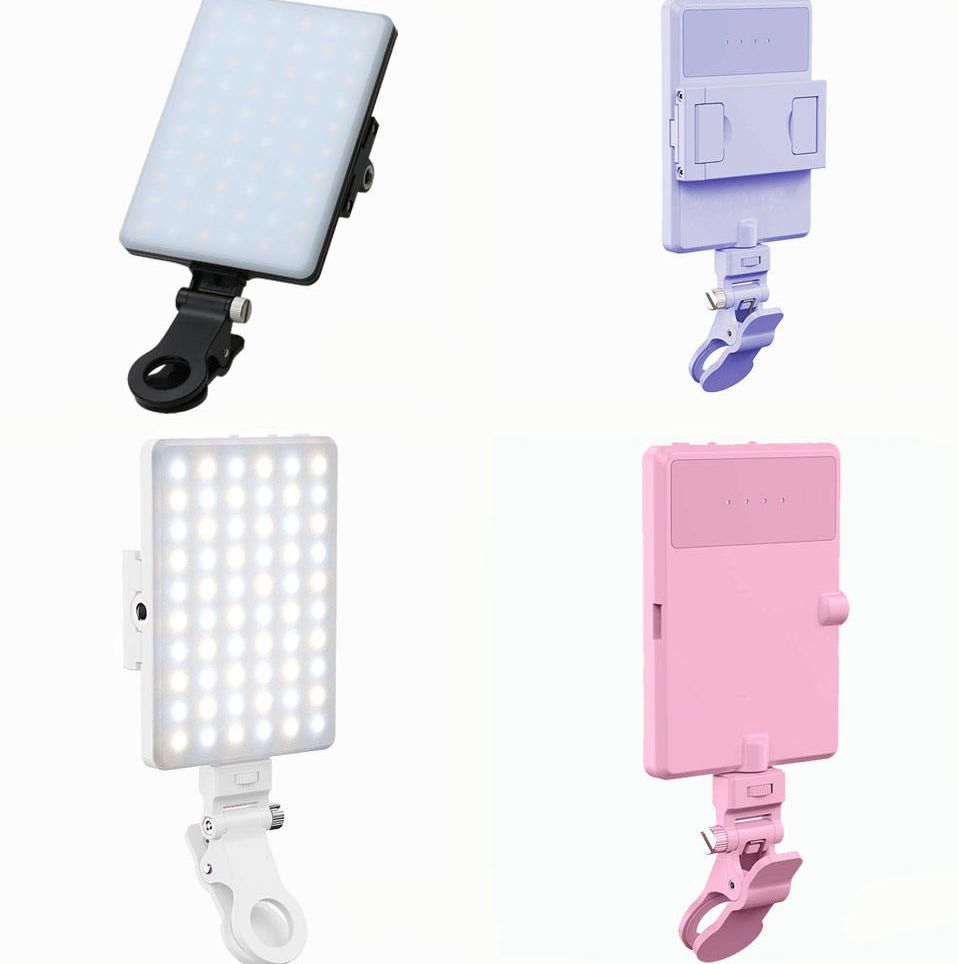 إضاءة LED محمولة لتصوير الفوتوغرافيا مجموعة إضاءة ملء الفيديو ضوء سيلفي صغير للهاتف للبث المباشر تيك توك صور يوتيوب