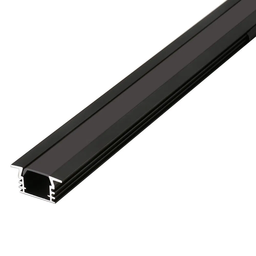 16mm * 12mm ضوء خط LED مدمج في ملف الألمنيوم مجرى على شكل U شريط خطي فتحة بطاقة تركيب ساطع ومظلم