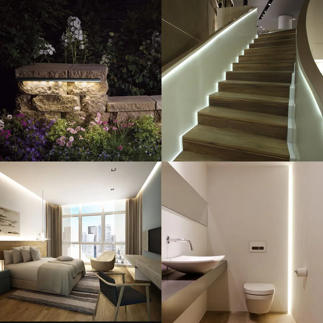 إطار إضاءة LED مخصص من الألمنيوم مع تركيب مخفي لشريط LED للتصميم الداخلي