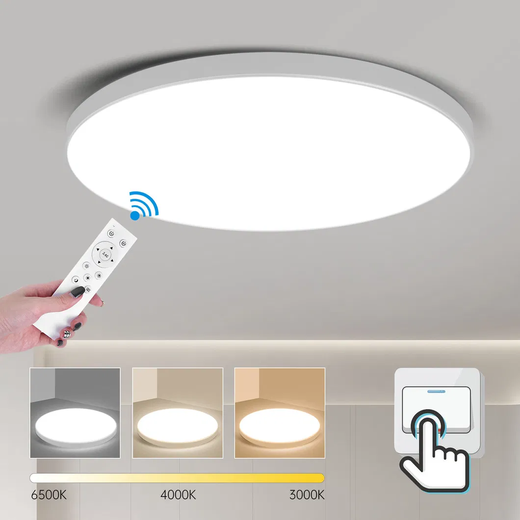 3 ألوان تبديل جهاز التحكم عن بعد CE CB ضوء سقف دائري LED