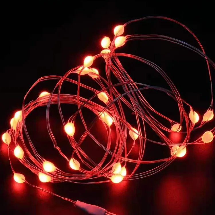 مصباح سلكي مزود ببطارية زر مصباح LED ملون لتزيين الأضواء