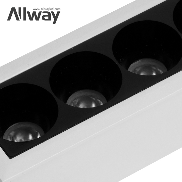 إضاءة خطية LED مدمجة حديثة مع شبكة للتثبيت السهل