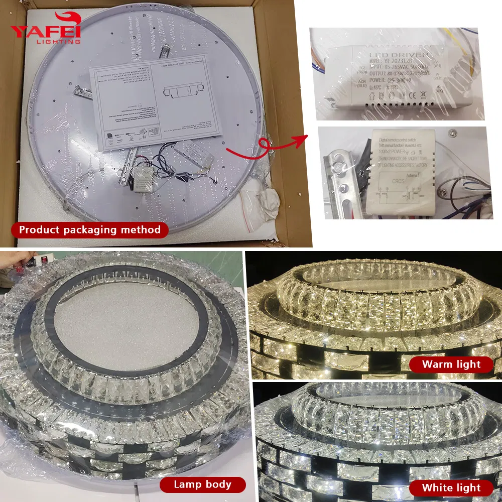 إضاءة زخرفية داخلية حديثة لغرفة المعيشة وغرفة الطعام ضوء سقف كريستالي LED